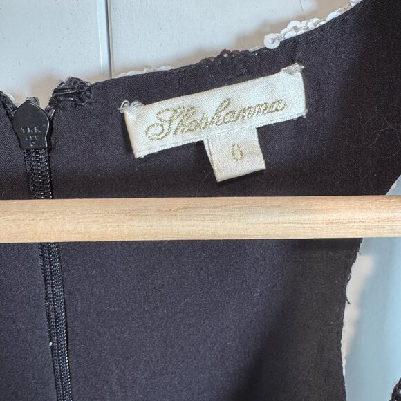 NYE Shoshanna Black & White Sequin Geometric Mini Dress – Size 0 - Picture 2 of 7